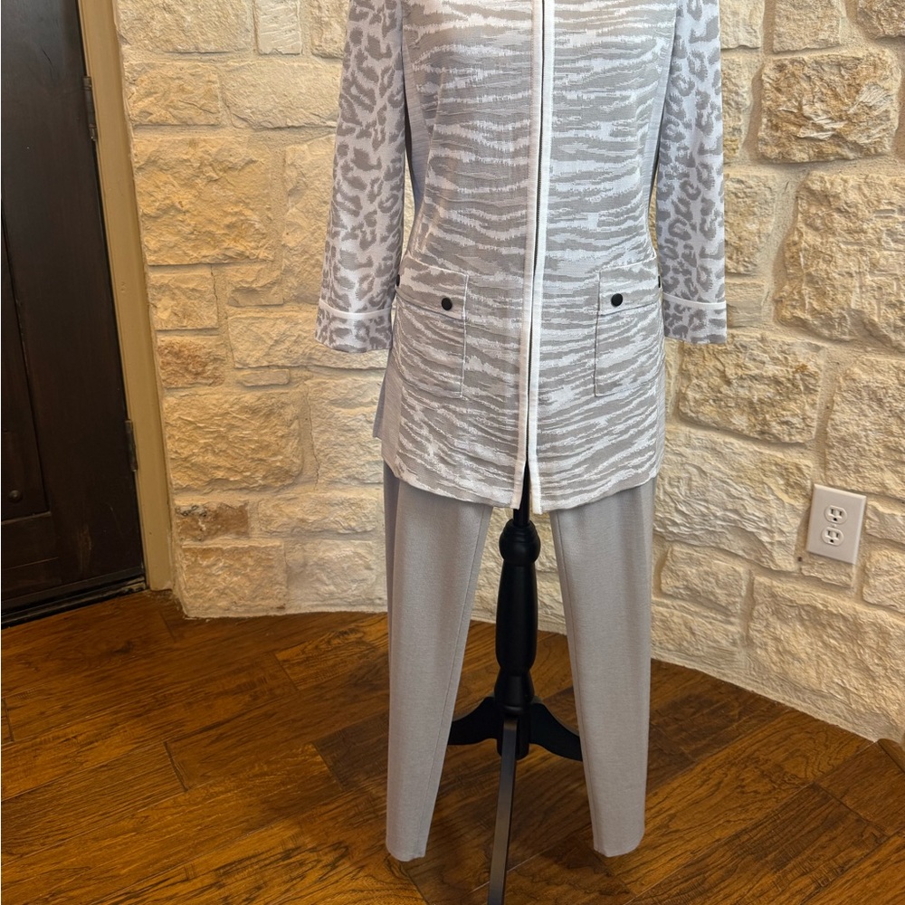 Ming Wang Beige Patterned Women's Jacket - image 8